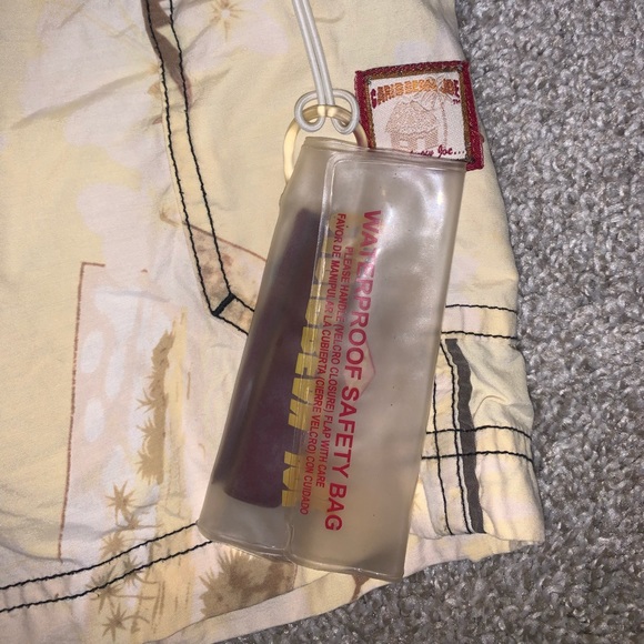 Caribbean Joe Yellow & Brown Swim Trunks sz XL - Picture 6 of 10